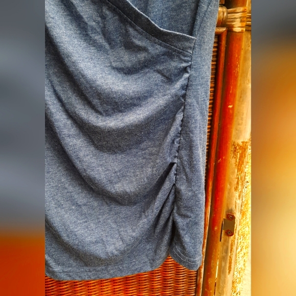 Maternity Blue Short Sleeve Shirt - Picture 4 of 6